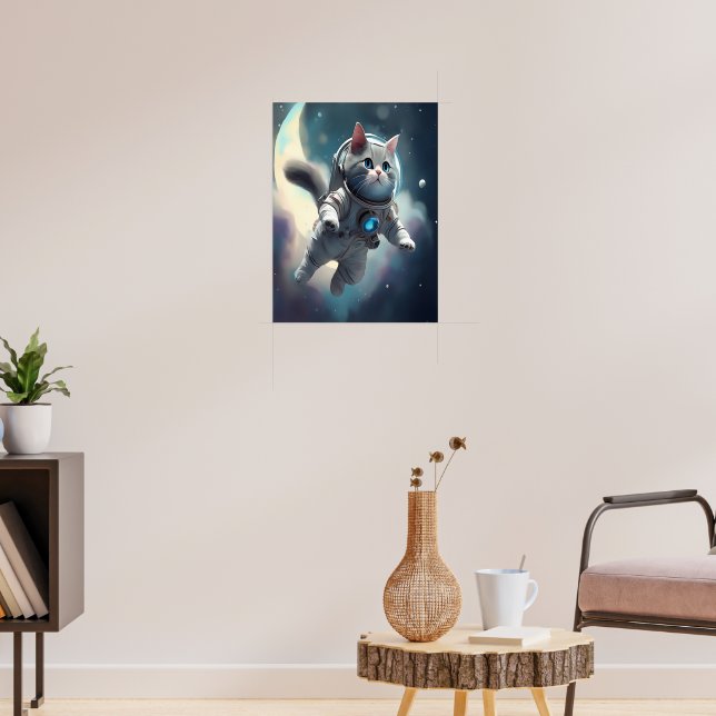 Poster Cinza Coca-Cola Voando no Espaço (Sala de Estar 3)