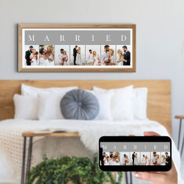 Poster CINZA de 7 fotos e Colagem de fotos brancas