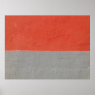 Poster Cinza e parede pintada de laranja