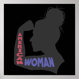 Poster Cinza escura da mulher americana