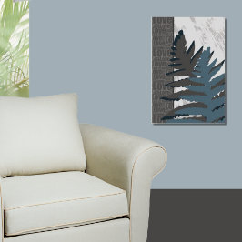 Poster Cinza Estilizada Fern Leaf