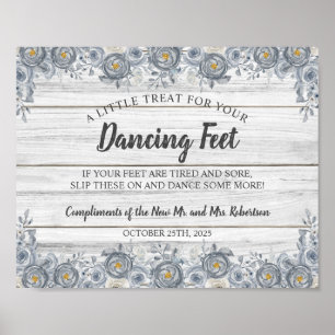 Poster Cinza Floral Chinelos Dançarinos Sinal de Casame