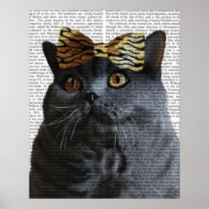 Poster Cinza Gato com Arco-Leopardo