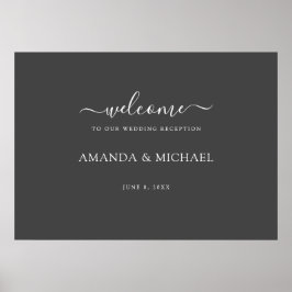 Poster Cinza Moderna Simples Boas-vindas Recepção de casa