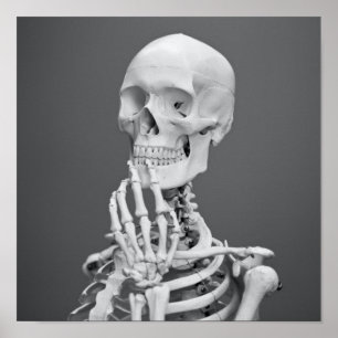 Poster Cinza Negra e Branca do Halloween