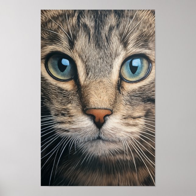 Poster Cinza por armação de gato (Frente)