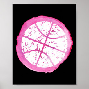 Poster Cinza Rosa de Basquete