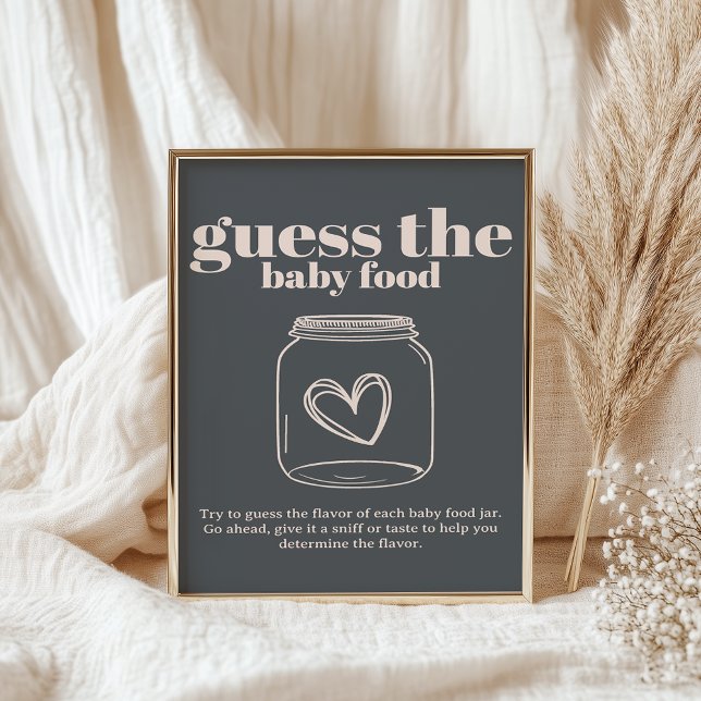 Poster Cinza rosa Tipografia Bebê Ensinado Comida Bebê (Criador carregado)