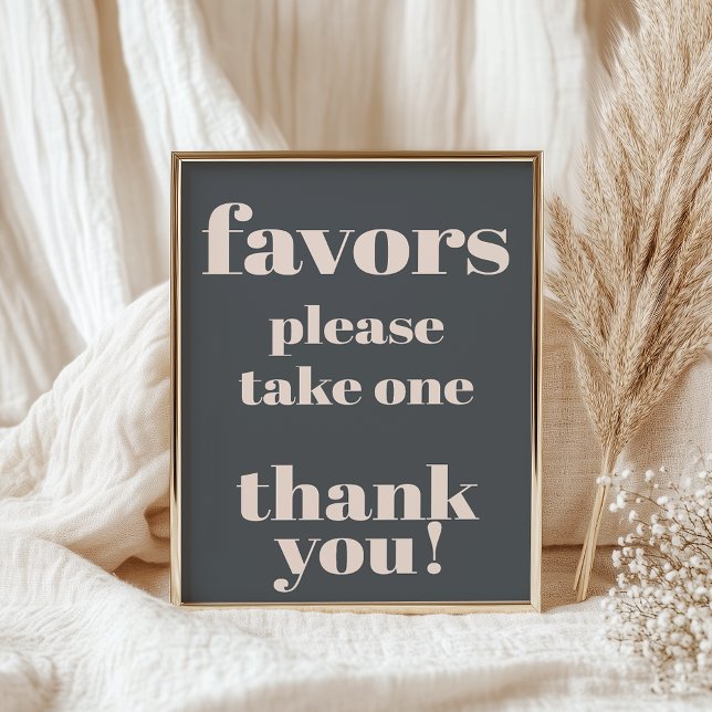 Poster Cinza Rosa Tipografia Chá de fraldas Favorece Sina (Criador carregado)