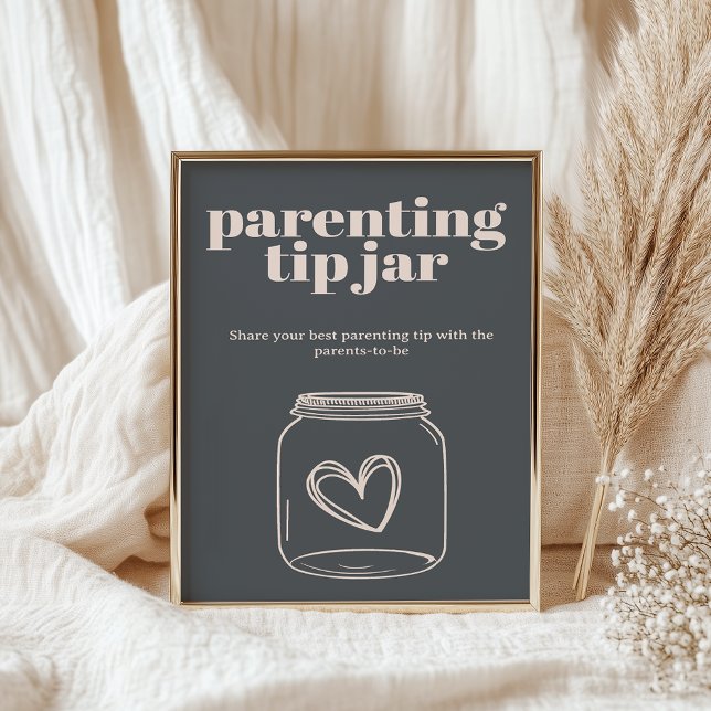 Poster Cinza Rosa Tipografia Parentalidade Bebê Jar (Criador carregado)