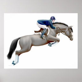 Pôster Cinza Show Jumping Horse