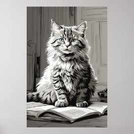 Poster Cinza Tabby Cat