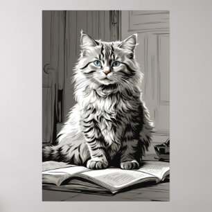 Poster Cinza Tabby Cat