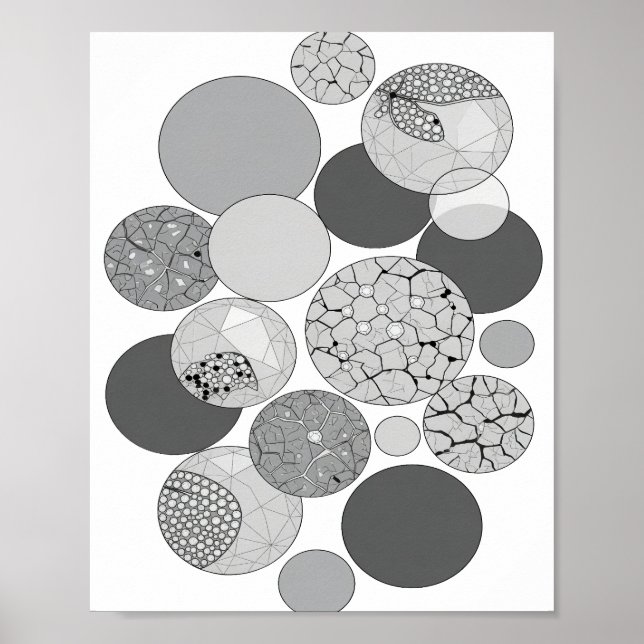 Poster Cinza Vibrante ARTE ABSTRATA Design Moderno (Frente)