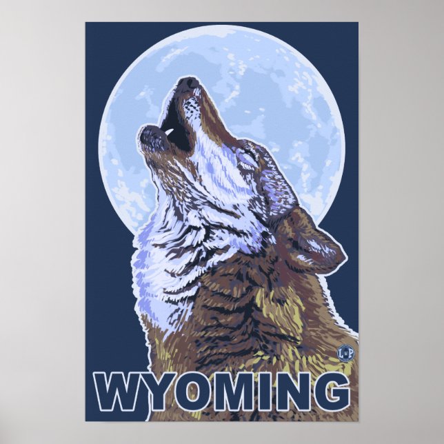 Poster Cinza Wolf HowlingWyoming (Frente)