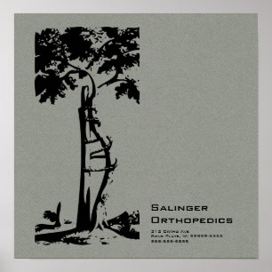 Poster Cinzas de árvores tortas ortopédicas Faux Flannel