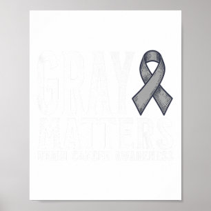 Poster Cinzas De Sensibilização Para O Tumor Cerebral Sen
