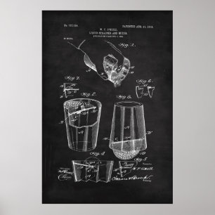 Poster Cinzas Escuras Forra líquida e patente mista
