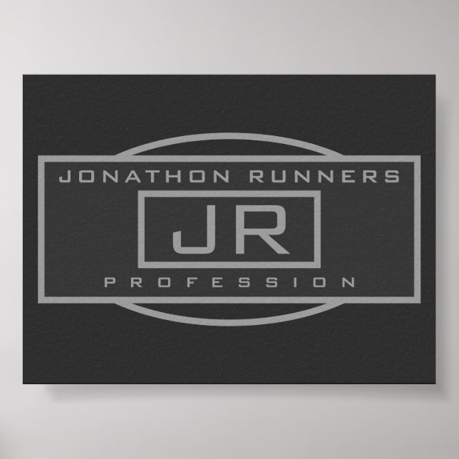 Poster Cinzas geométricas esportivas masculinas e cinzas  (Frente)