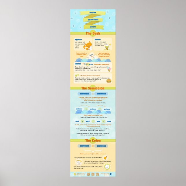 Pôster Cinzas, ponto-e-vírgula e dois pontos e vírgulas (Frente)