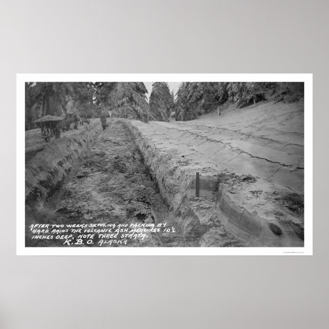 Pôster Cinzas vulcânicas no Alasca 1912 (Frente)