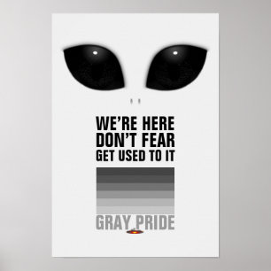 Poster cinzento da alienígena do orgulho
