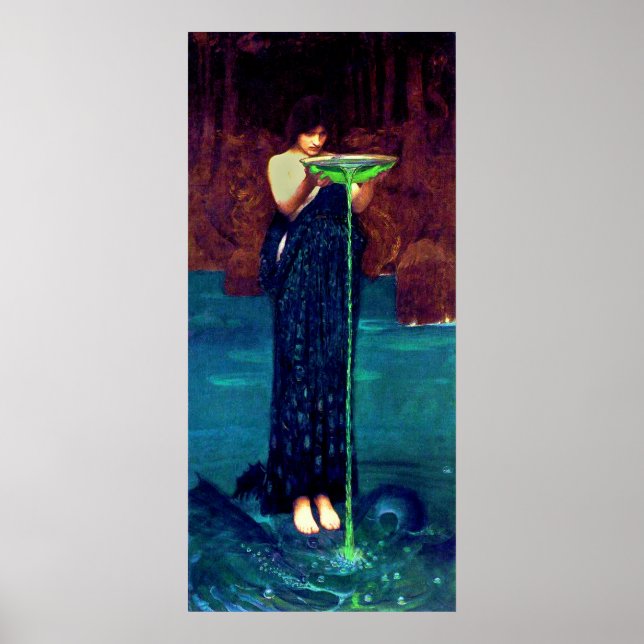 Pôster Circë Invidiosa (1892)~ Canvas de Arte Fina (Frente)