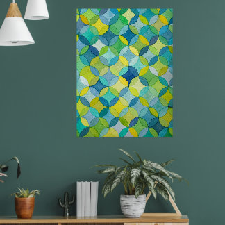 Poster Circle Stars Hand Painted Artist Pattern Print