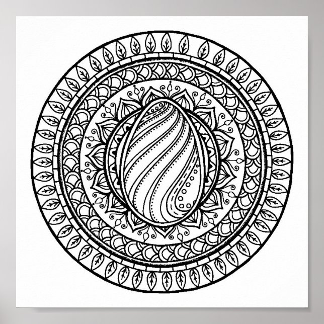 Pôster Circle Tribal Doodle 2 (Frente)