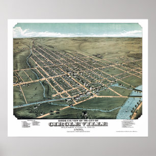 Poster Circleville, OH, Mapa Panorâmico - 1876