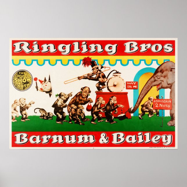 Poster Circo Animal Treinado Ringling Bros Barnum Bailey (Frente)