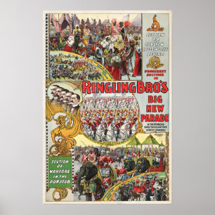 Pôster Circo de Ringling Bros - cerca de 1899