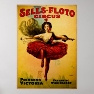 Pôster Circo do vintage da princesa Victoria
