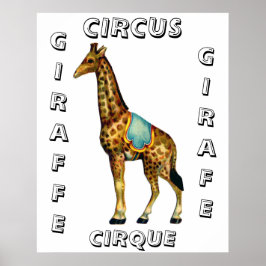 Poster Circo Vintage que faz girafa