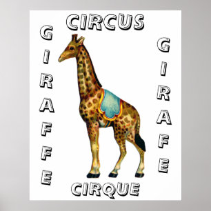 Poster Circo Vintage que faz girafa