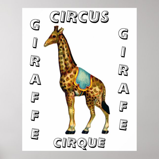 Poster Circo Vintage que faz girafa (Frente)