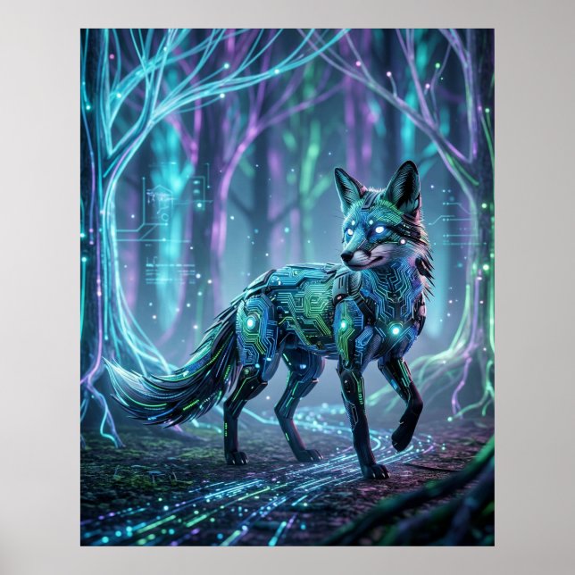 Poster Circuit Fox Neon Forest (Frente)