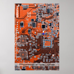 Poster Circuito Impresso Conjunto PCB Circuito Laranja Co