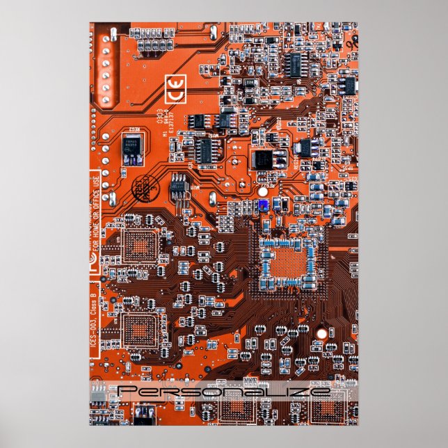 Poster Circuito Impresso Conjunto PCB Circuito Laranja Co (Frente)