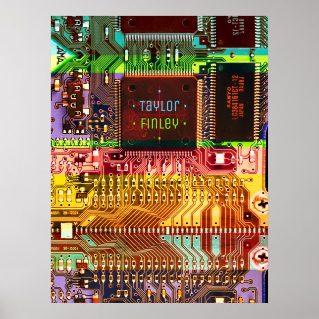 Poster Circuito impresso técnico eletrônico PCB legal (Frente)