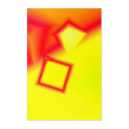 POSTER CIRCULAR ABSTRATO VERMELHO-AMARELO