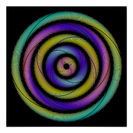 Pôster círculo colorido de traços