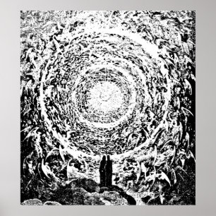 Poster Círculo da ilustração do paraíso de Dante dos