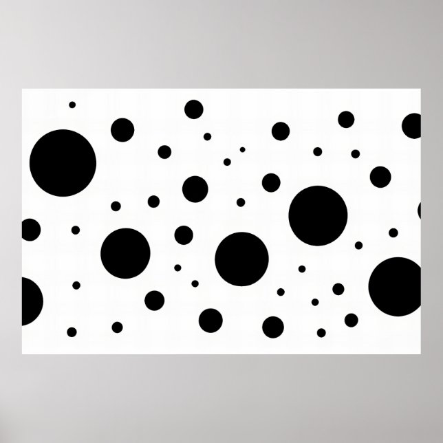 Poster Círculo de Abstrato branco preto minimalista moder (Frente)