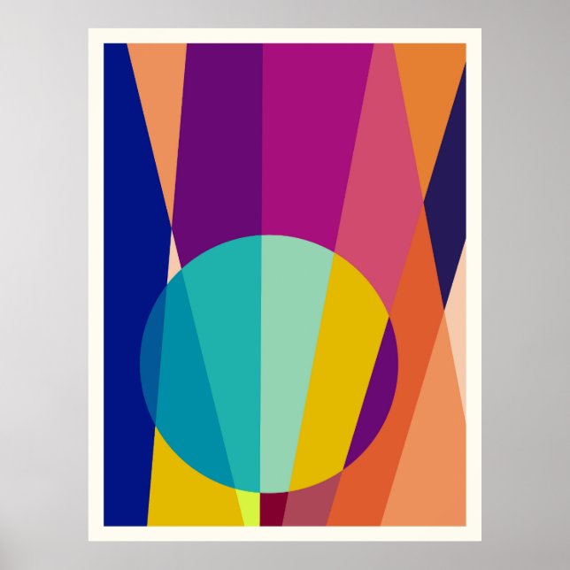 Poster Círculo de fundo do padrão geométrico (Frente)