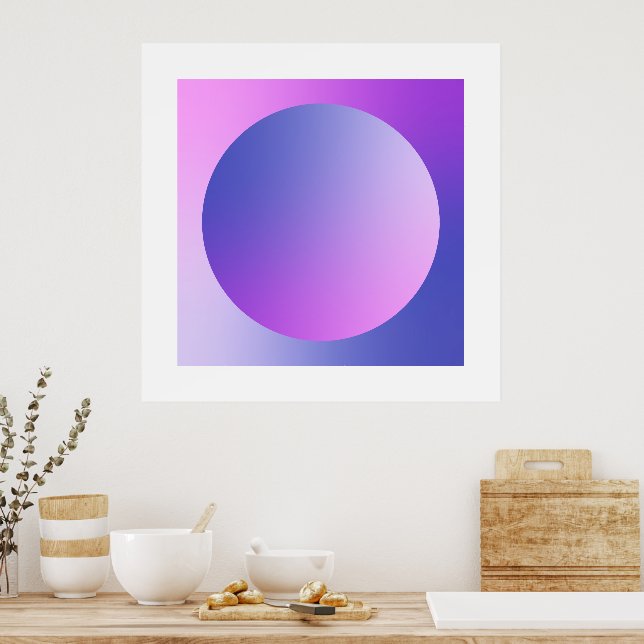 Poster Círculo de Gradiente Roxo com Vinheta em Design Ab (Cozinha)