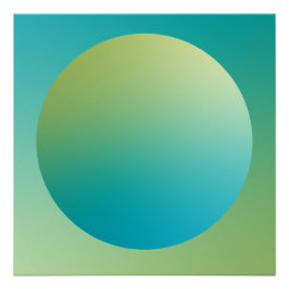 Pôster Círculo de Gradiente Verde com Vinheta em Design A