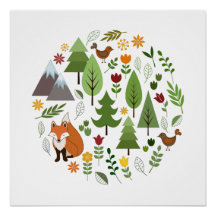 Círculo de Ilustrações do Estilo Escandinavo