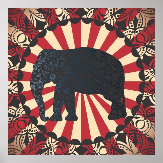 Poster Círculo De Mandarina Livre De Elefante De Circo Vi (Frente)
