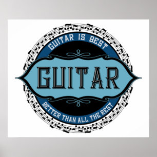 Poster Círculo de Nota de Música de Violão